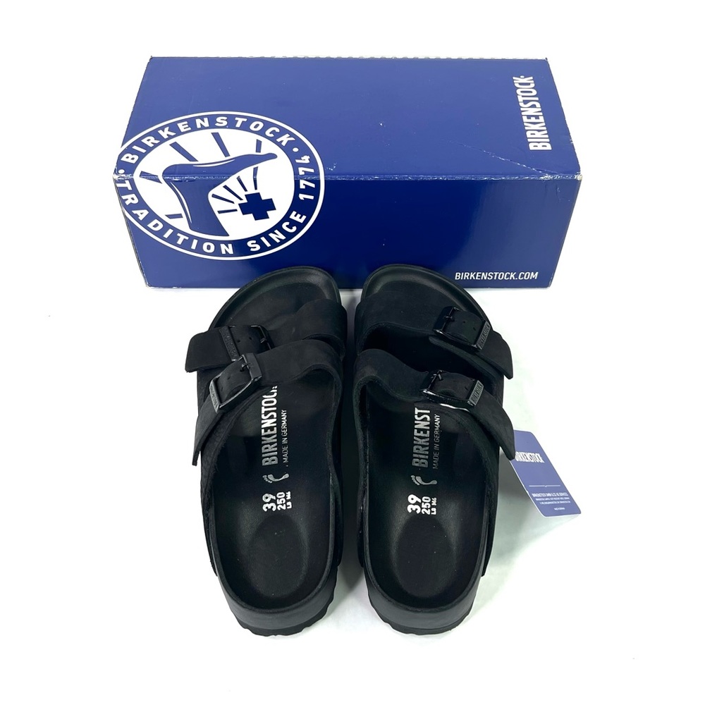 **SOLD**   Birkenstock Arizona Exquisite Leather Black Ladies 8 Men 6 Euro 39 - Picture 6 of 15